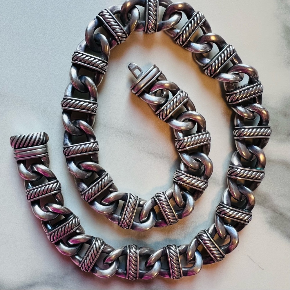Showstopping David Yurman Rare Archival Collar Necklace .925 Sterling HEAVY